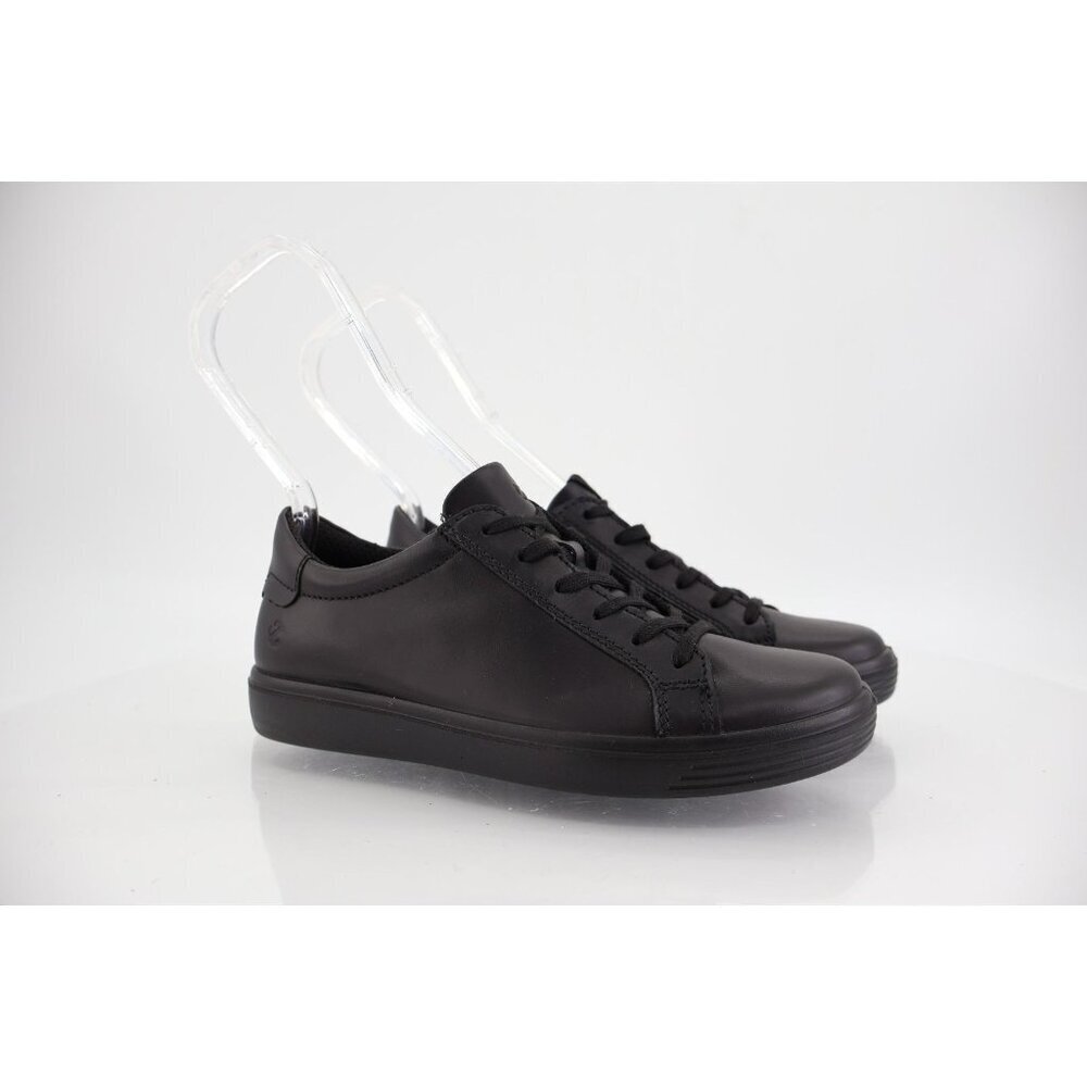 Ecco Soft Classic Sneaker Black Leather Women Size 36EU 5/5.5 US Lace Up Shoes